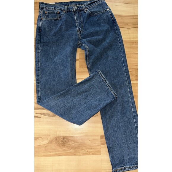 Levis 514 Jeans Mens 34x32 Blue Straight Fit Denim Medium Wash Casual - Picture 2 of 11